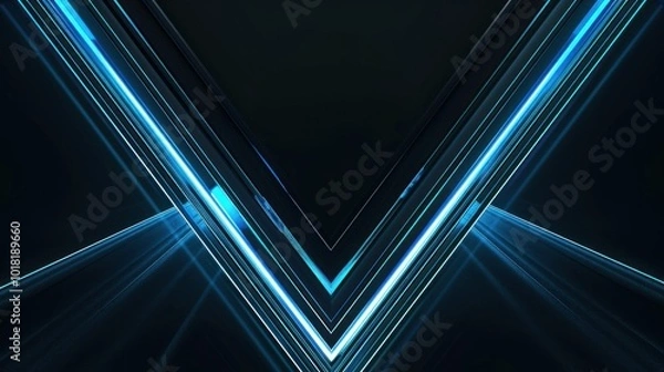 Obraz Abstract Blue Neon Lights Design