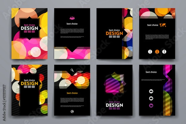 Obraz Set of brochure, poster design templates in abstract background style