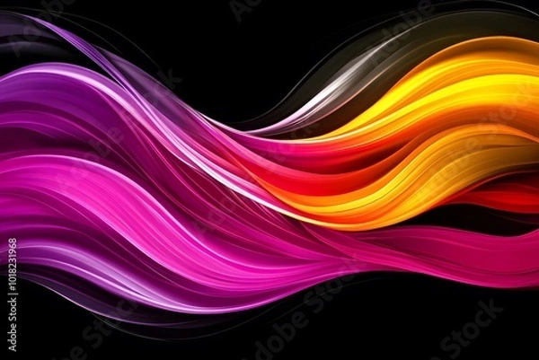 Fototapeta Abstract Wavy Background with Vibrant Pink  Orange  and Yellow Colors