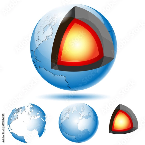 Obraz Earth Core Structure with Geological layers.