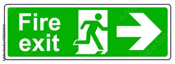 Fototapeta Fire exit right sign