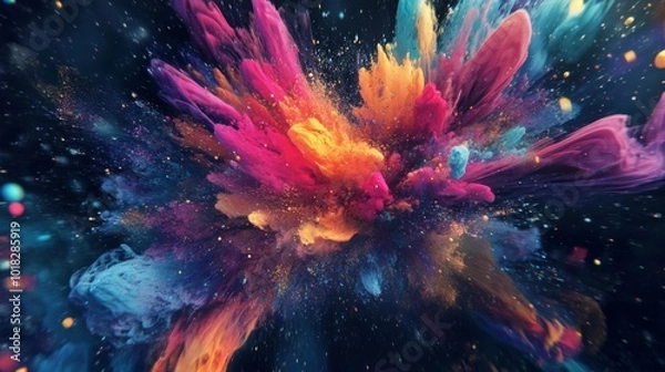 Obraz Abstract Colorful Explosion with Glitter and Sparkles