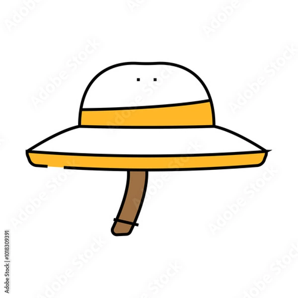 Fototapeta safari hat cap line icon vector. safari hat cap sign. isolated symbol illustration