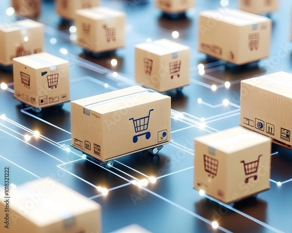 Fototapeta Interconnected Devices in Modern Delivery Network