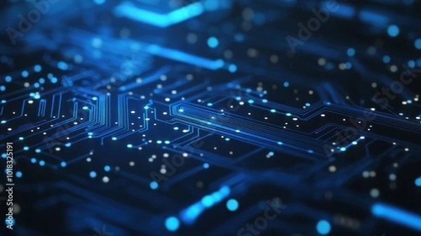Obraz Abstract Blue Circuit Board