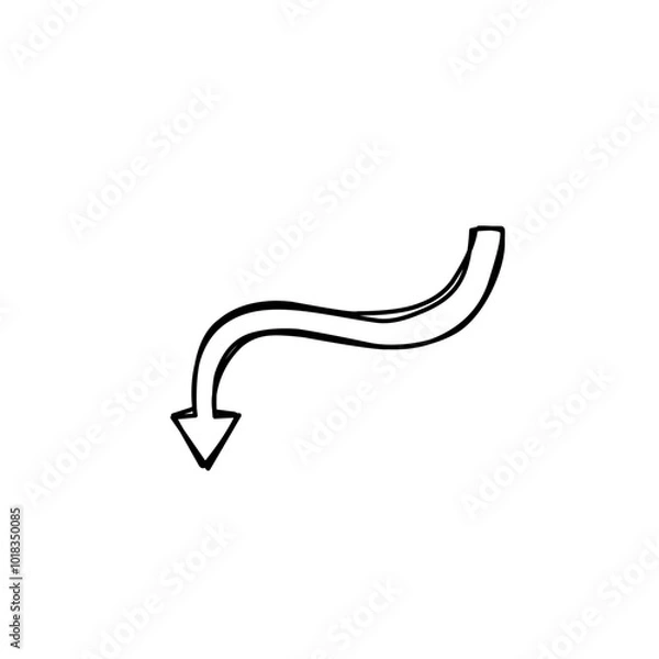 Fototapeta sketch down arrow