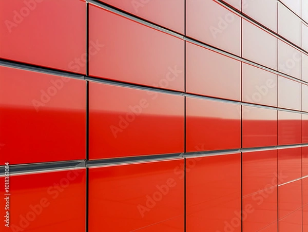 Fototapeta red detail of architecture abstract background 