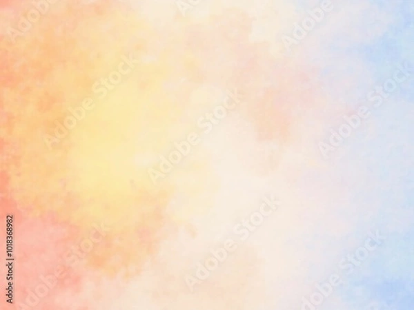 Fototapeta Soft Pastel Watercolor Gradient Texture - Abstract Graphic Design with Yellow, Pink, and Blue Tones