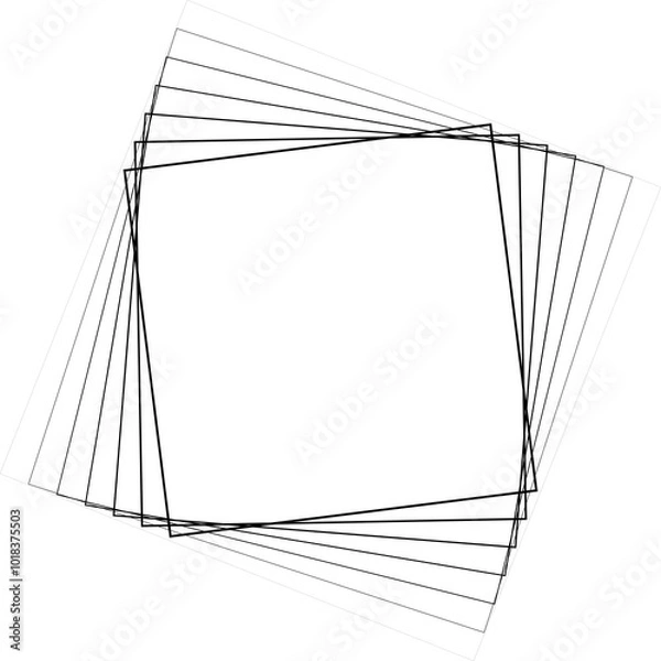 Obraz Square shape blend gradient line spiral. Technology concept