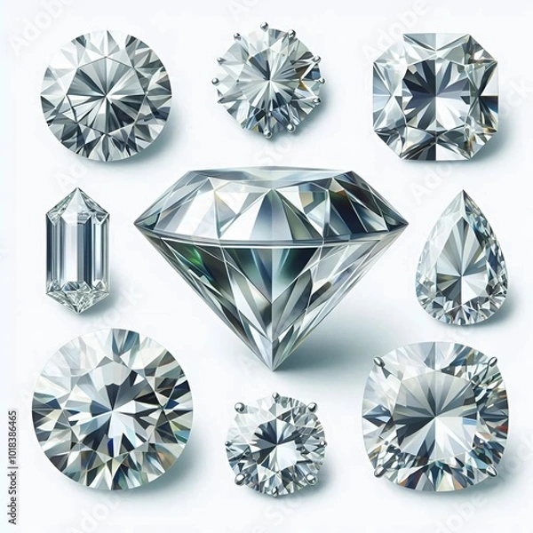 Fototapeta Diamonds in Various Shapes: Elegance and Sophistication