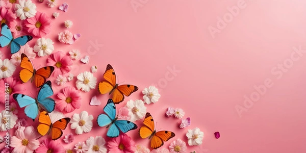 Obraz abstract background with butterflies
