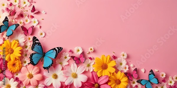 Obraz abstract background with butterflies