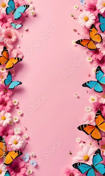 Obraz abstract background with butterflies