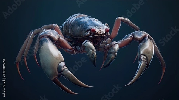 Fototapeta Close-up of a Realistic 3D Crab Model