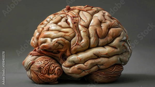 Fototapeta Photorealistic of a human brain	with detailed focus