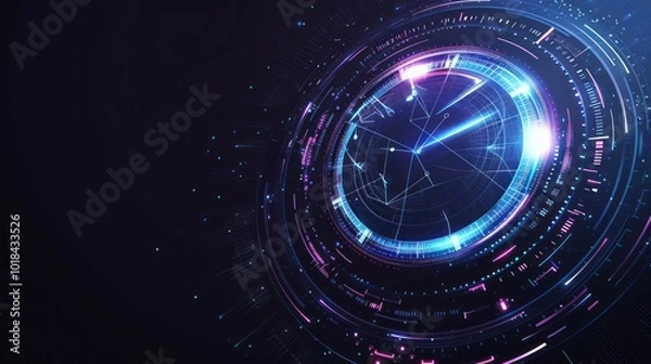 Fototapeta Futuristic Digital Clock Interface