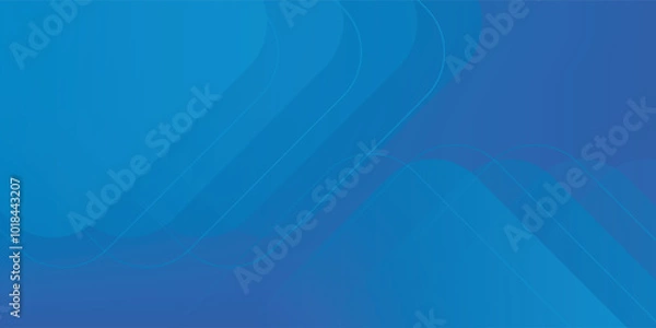 Fototapeta Minimal geometric background. Blue elements with fluid gradient. Dynamic shapes composition. Vector illustration