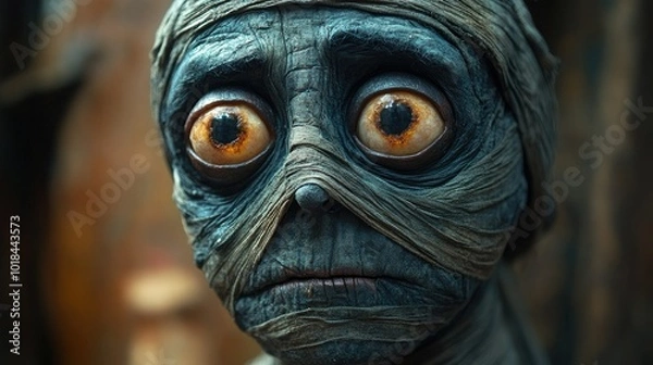Obraz Cartoon mummy with a mischievous expression