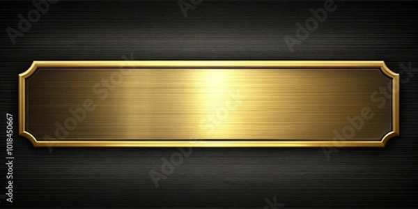Obraz Abstract gold name plate on black background