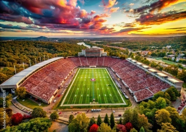 Fototapeta Dynamic Arkansas Razorback Football Action Shots Capturing Excitement on the Gridiron Field