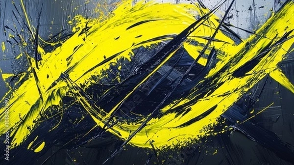 Fototapeta Clashing Neon Splashes A Dynamic Abstract Artwork in Bold Contrasting Colors