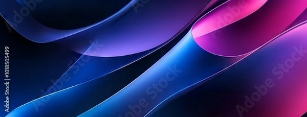 Fototapeta Futuristic Abstract Background with Blue and Purple Gradient. AI generated illustration