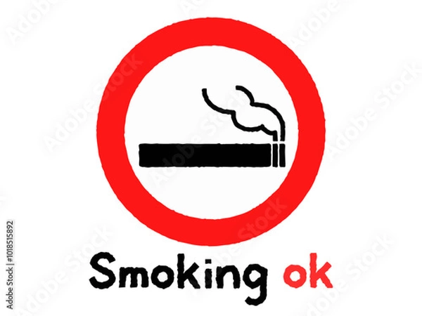 Obraz Smoking ok/英語手描きアイコン