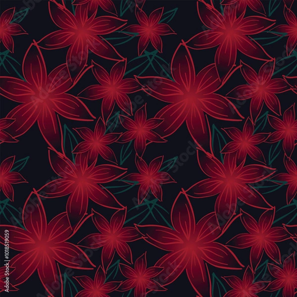 Fototapeta Red flower pattern for your design