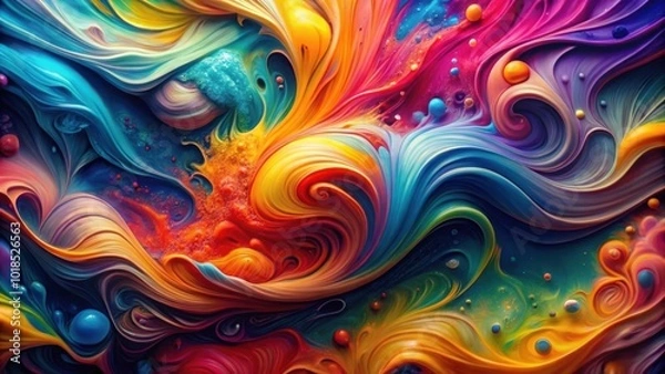 Fototapeta Abstract Swirling Colors in a Kaleidoscope of Hues and Textures