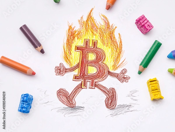 Obraz Bitcoin on Fire.