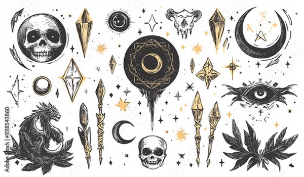 Obraz Mystical Elements Set.