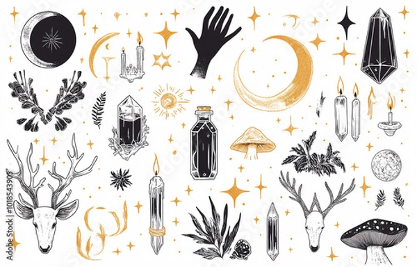 Obraz Mystical Elements Set.