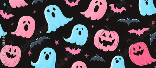Obraz Cute Halloween Ghosts.