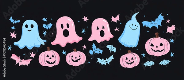 Obraz Halloween Ghosts & Pumpkins.