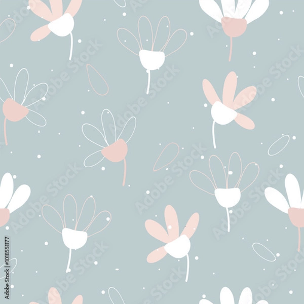 Fototapeta Seamless floral pattern textile vector background