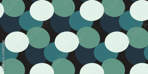 Obraz Green oval pattern with black background