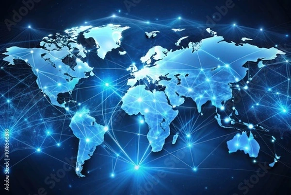 Fototapeta world map with code