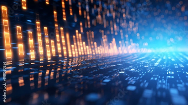 Fototapeta Flowing tech data with futuristic vibes