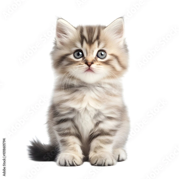 Fototapeta siberian kitten, transparent background