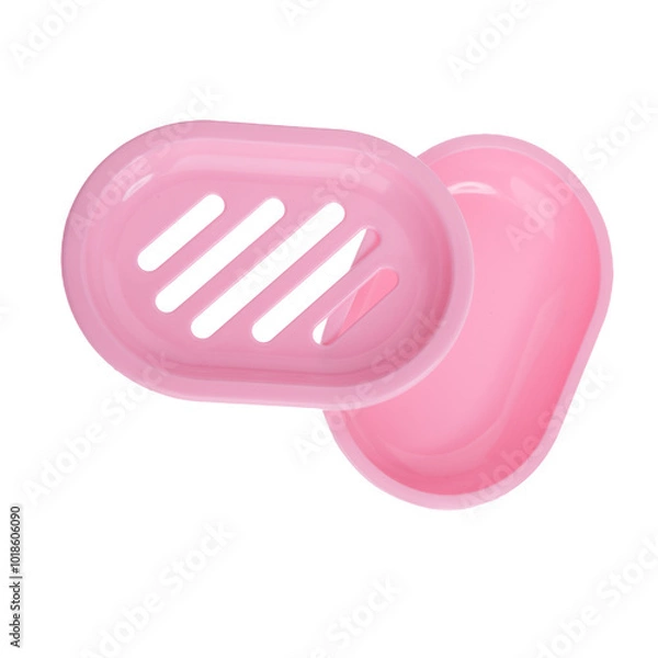 Obraz Set open soap dishes from different views isolated