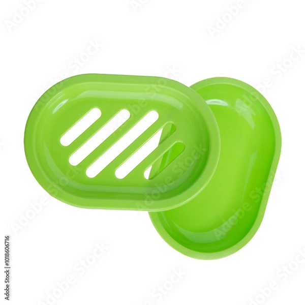 Obraz Set open soap dishes from different views isolated