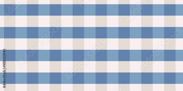 Obraz Blue and cream checkered seamless pattern