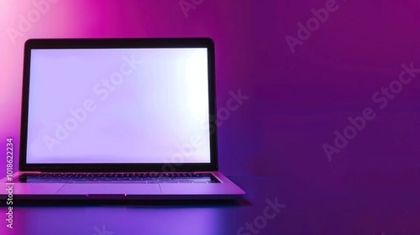 Obraz Laptop in Neon Light