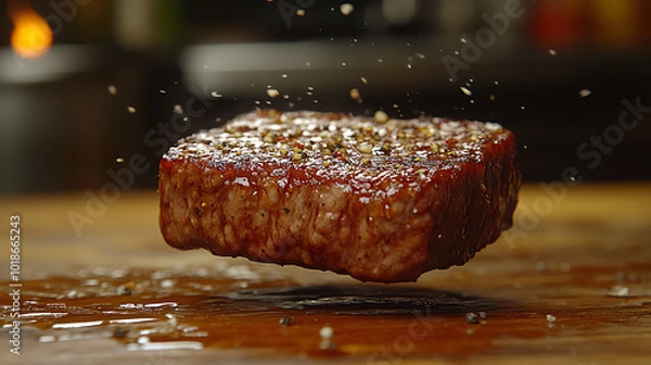 Fototapeta meat on grill