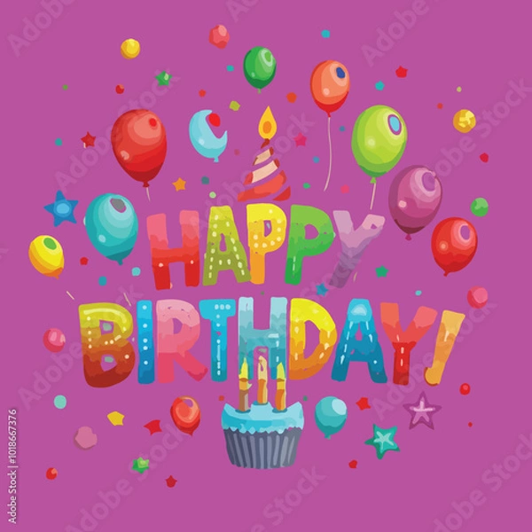 Obraz Happy birthday vector image2-01.eps