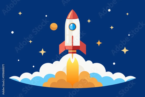 Fototapeta rocket in the sky