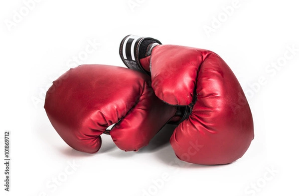 Obraz boxing gloves on a white background