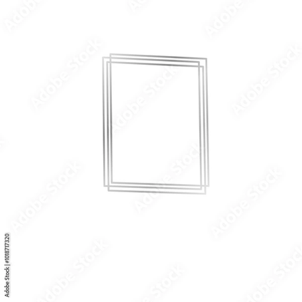 Fototapeta silver simple geometric frame
