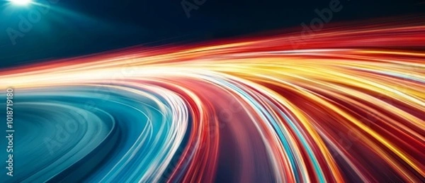 Fototapeta  A clearer photo of a street light glowing at night, with a distinct image of another street light visible behind