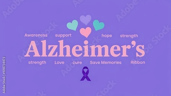 Fototapeta Alzheimer’s Awareness Month designs with word cloud and silhouette graphics